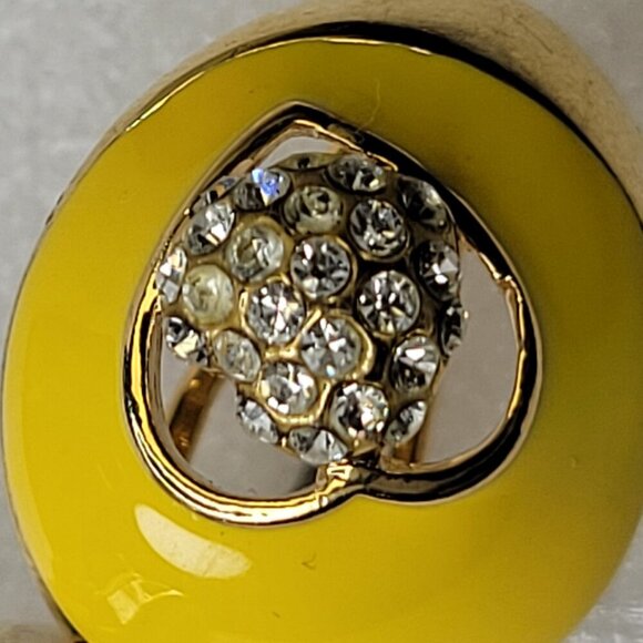 Yellow Enamelled Earrings Small Earrings - Picture 5 of 8